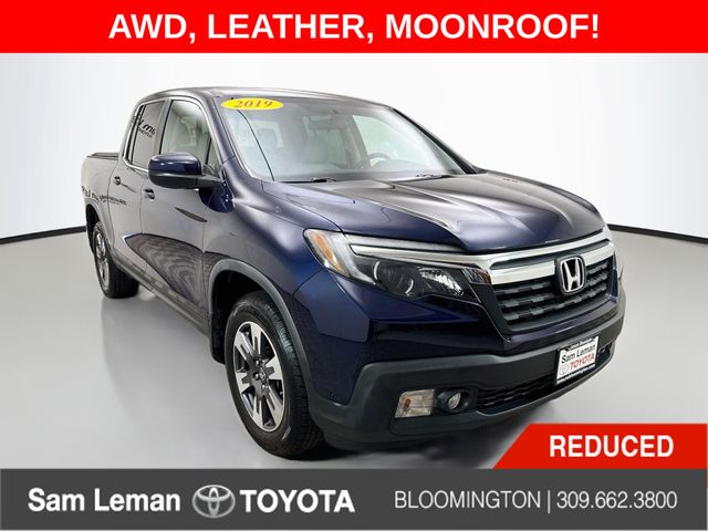 Black (Obsidian Blue Pearl) 2019 Honda Ridgeline Pickup Truck All-Wheel Drive 6-Speed Automatic