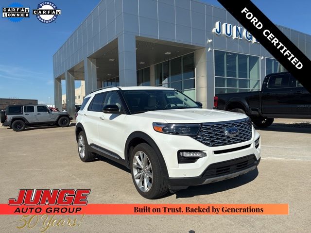 Star White Metallic Tri-Coat 2023 Ford Explorer Platinum AWD SUV / Crossover All-Wheel Drive Automatic