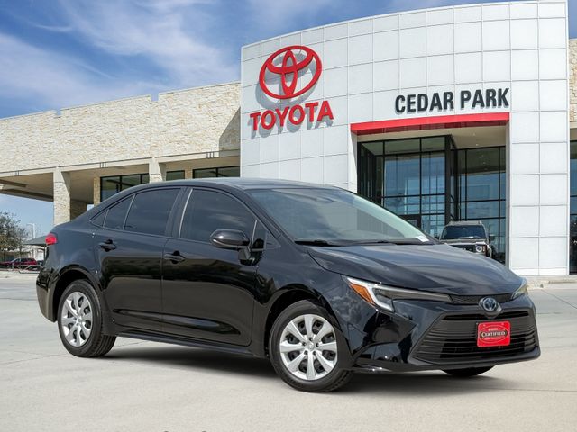 Midnight Black 2024 Toyota Corolla Hybrid LE FWD Sedan Front-Wheel Drive Continuously Variable Transmission