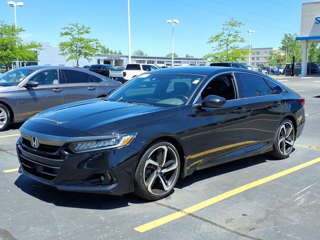 Black 2021 Honda Accord Sport FWD Sedan Front-Wheel Drive Continuously Variable Transmission