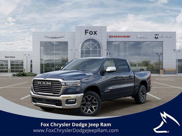 Forged Blue Metallic 2026 RAM 1500 Laramie Crew Cab 4WD Pickup Truck Four-Wheel Drive 8-Speed Automatic