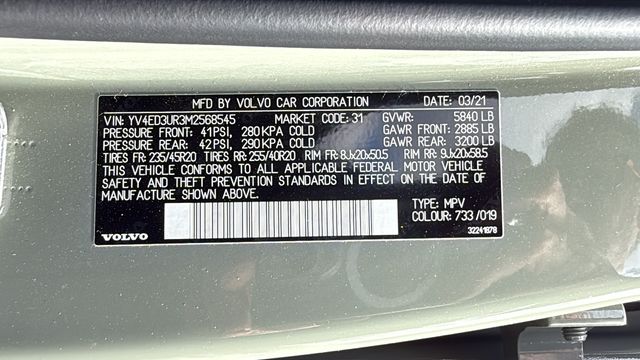 used 2021 Volvo XC40 Recharge Pure Electric car, priced at $22,700