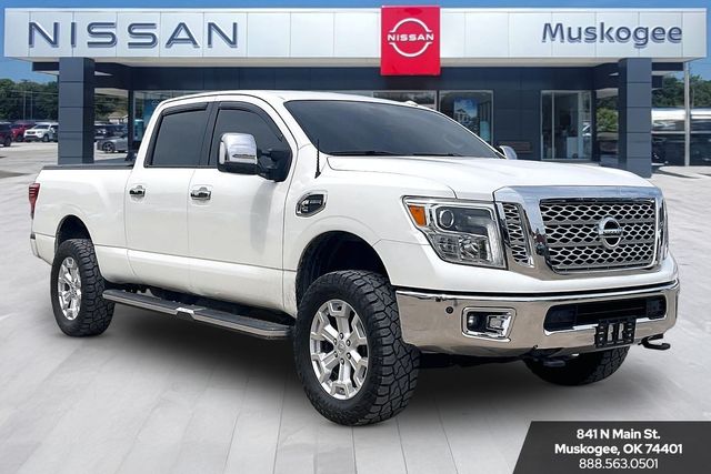 Pearl White 2016 Nissan Titan XD SL Crew Cab 4WD Pickup Truck Four-Wheel Drive 6-Speed Automatic