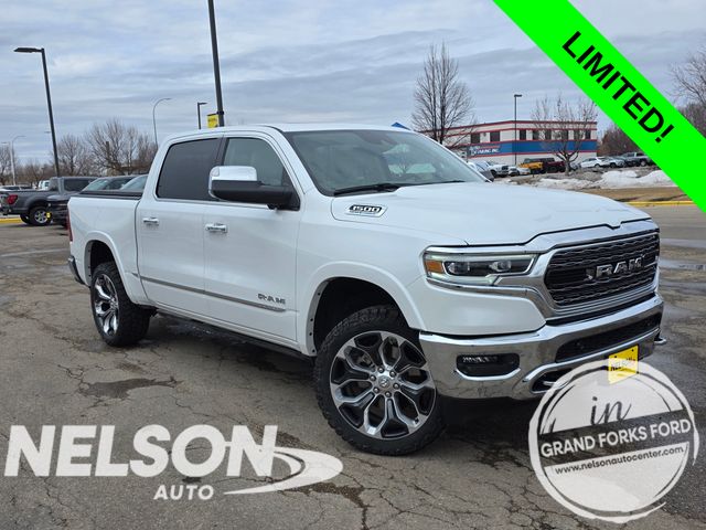 Ivory White Tri-Coat Pearlcoat 2022 RAM 1500 Limited Crew Cab 4WD Pickup Truck Four-Wheel Drive 8-Speed Automatic
