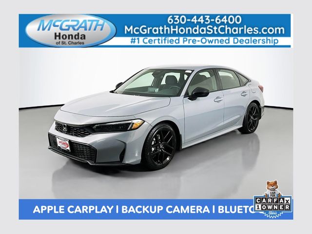 Urban Gray Pearl 2025 Honda Civic Sport FWD Sedan Front-Wheel Drive Continuously Variable Transmission