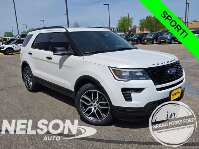 White Platinum Clearcoat Metallic 2018 Ford Explorer Sport AWD SUV / Crossover All-Wheel Drive 6-Speed Automatic