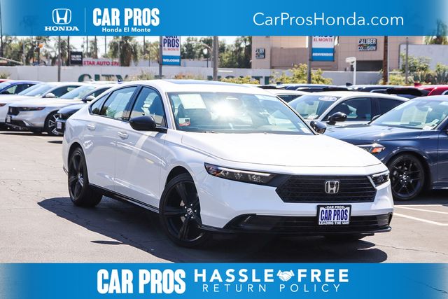 Platinum White Pearl 2025 Honda Accord Hybrid Sedan Front-Wheel Drive Continuously Variable Transmission