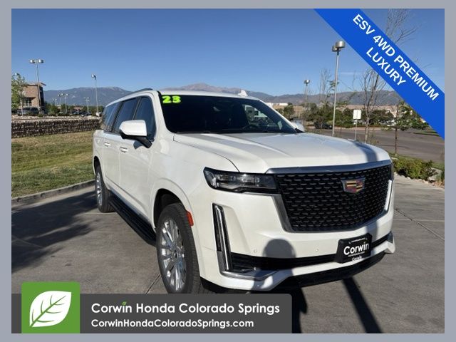 Crystal White Tricoat 2023 Cadillac Escalade ESV SUV / Crossover Four-Wheel Drive Automatic