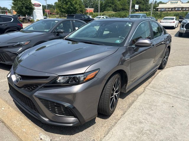 Predawn Gray Mica 2021 Toyota Camry Hybrid Sedan Front-Wheel Drive Continuously Variable Transmission