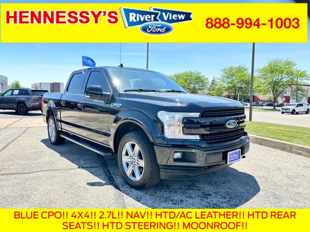 Agate Black Metallic 2019 Ford F-150 Lariat SuperCrew 4WD Pickup Truck Four-Wheel Drive Automatic