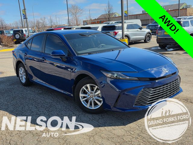 Blue 2025 Toyota Camry LE AWD Sedan All-Wheel Drive Continuously Variable Transmission