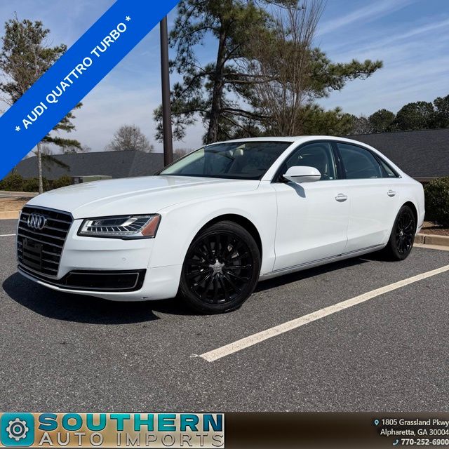 Glacier White 2015 Audi A8 4.0T quattro LWB AWD Sedan All-Wheel Drive 8-Speed Automatic