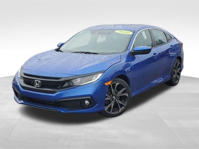 Blue 2020 Honda Civic Sport Sedan FWD Sedan Front-Wheel Drive Continuously Variable Transmission
