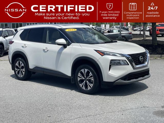 Pearl White 2023 Nissan Rogue SUV / Crossover All-Wheel Drive Continuously Variable Transmission
