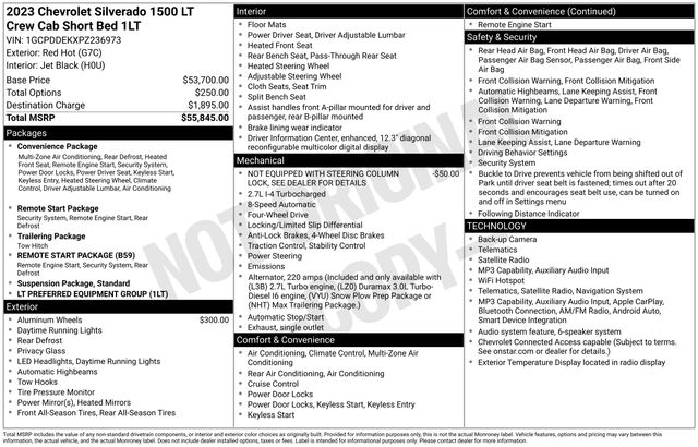 2023 Chevrolet Silverado 1500 LT Crew Cab 4WD