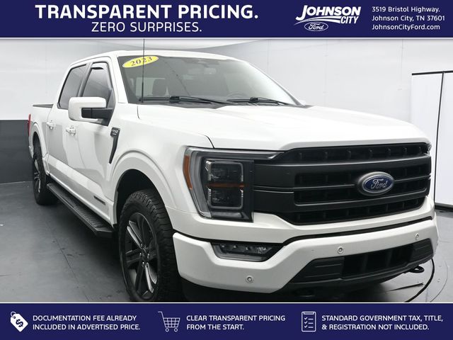 White Metallic 2023 Ford F-150 Lariat SuperCrew 4WD Pickup Truck Four-Wheel Drive Automatic