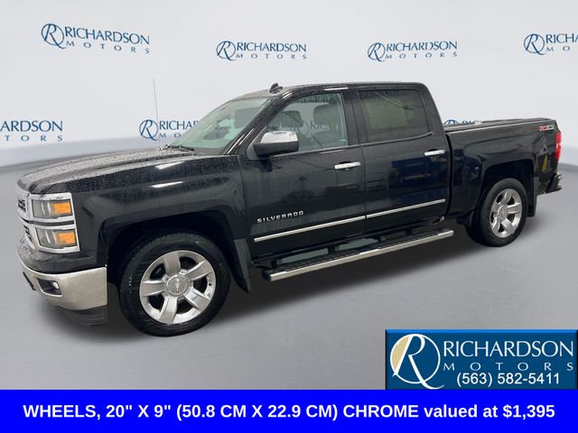 Black 2014 Chevrolet Silverado 1500 LTZ Crew Cab 4WD Pickup Truck Four-Wheel Drive 6-Speed Automatic Overdrive