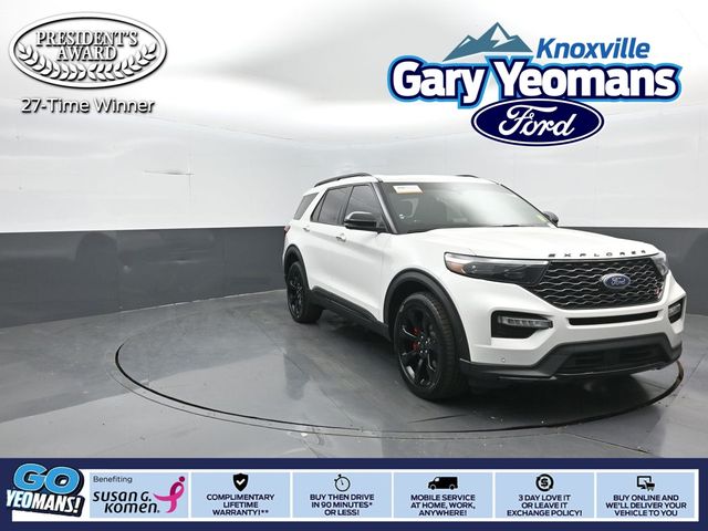 Star White Metallic Tri-Coat 2022 Ford Explorer ST AWD SUV / Crossover All-Wheel Drive Automatic