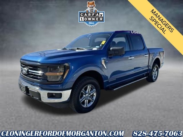 Blue Metallic 2024 Ford F-150 XLT SuperCrew 4WD Pickup Truck Four-Wheel Drive Automatic