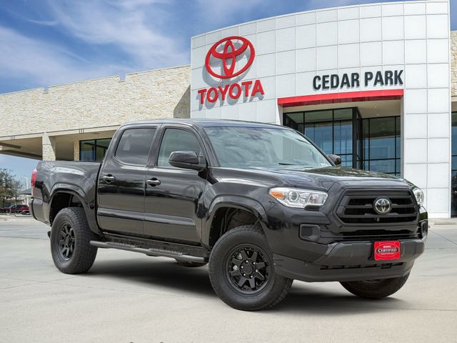 Black 2023 Toyota Tacoma SR V6 Double Cab 4WD Pickup Truck Four-Wheel Drive 6-Speed Automatic