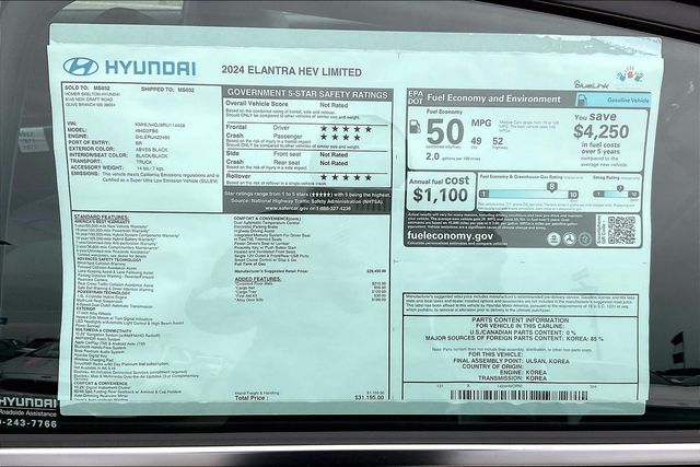 2024 Hyundai Elantra Hybrid Limited photo
