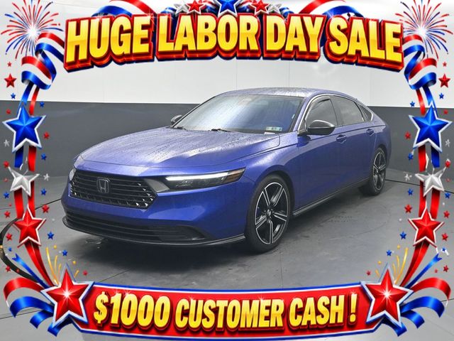Blue 2025 Honda Accord Hybrid Sedan Front-Wheel Drive Continuously Variable Transmission