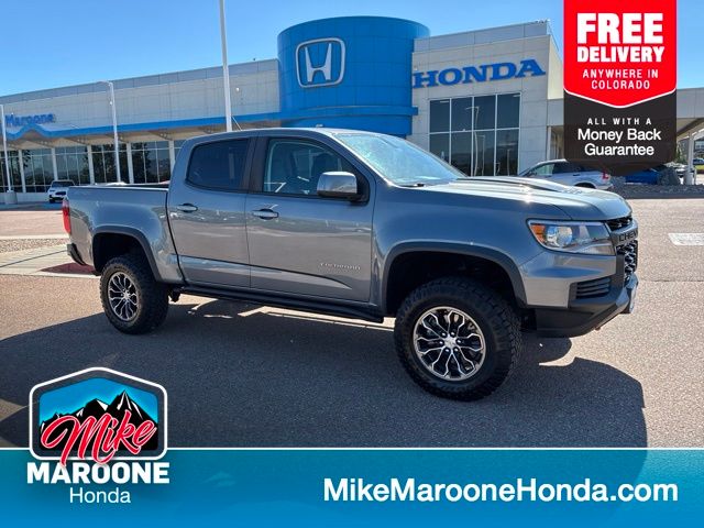 Gray (Satin Steel Metallic) 2021 Chevrolet Colorado Pickup Truck Four-Wheel Drive 8-Speed Automatic
