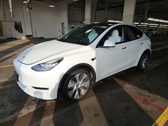 Pearl White Multi-Coat 2021 Tesla Model Y SUV / Crossover All-Wheel Drive 1-Speed Automatic
