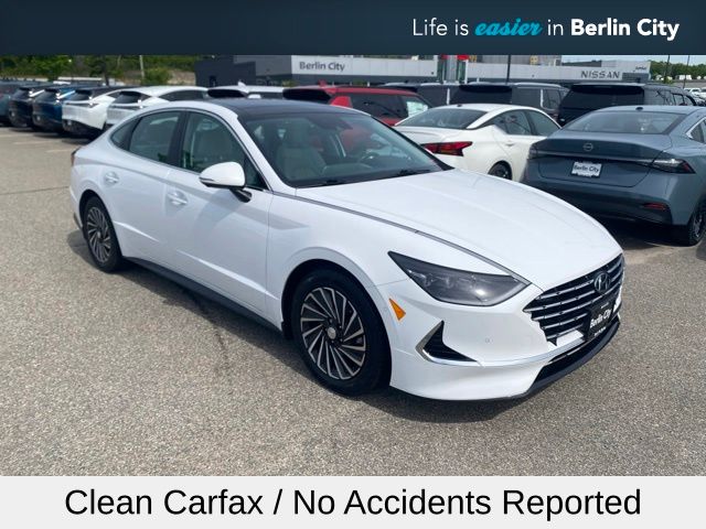 Serenity White 2023 Hyundai Sonata Hybrid Limited FWD Sedan Front-Wheel Drive 6-Speed Automatic