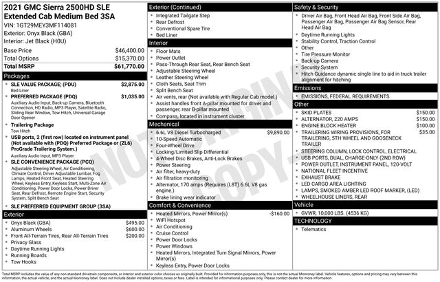 2021 GMC Sierra 2500HD SLE photo