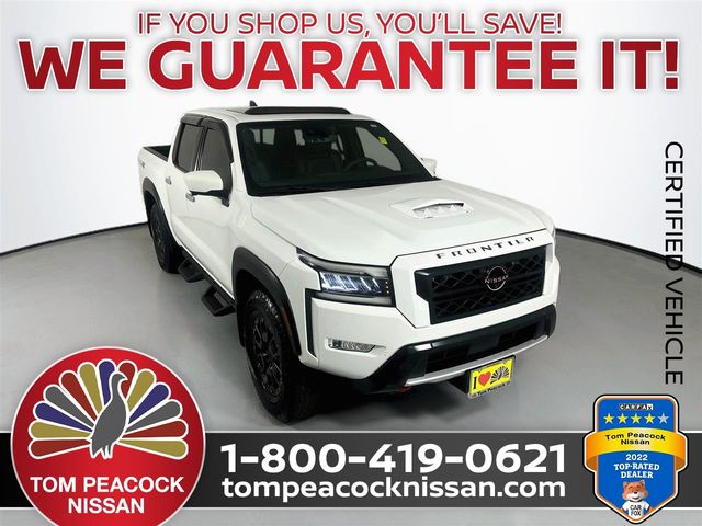 Glacier White 2023 Nissan Frontier Pickup Truck Four-Wheel Drive 9-Speed Automatic
