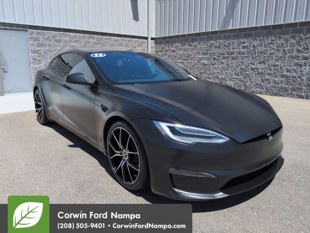 Red Multi-Coat 2022 Tesla Model S Plaid AWD Sedan All-Wheel Drive 1-Speed Automatic