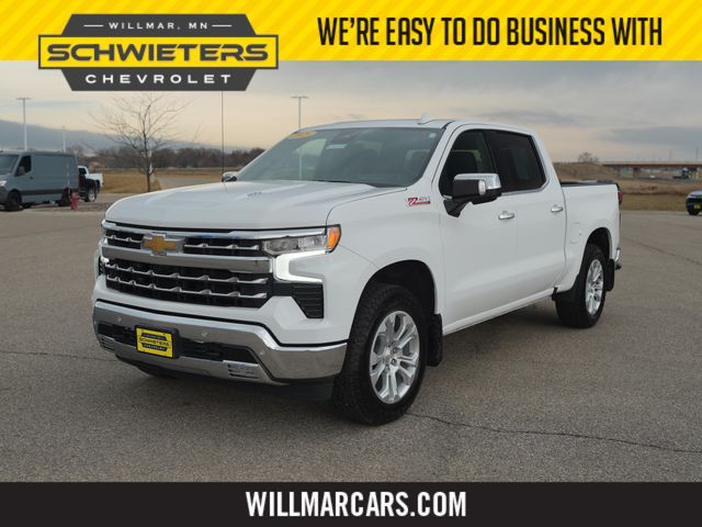 Summit White 2025 Chevrolet Silverado 1500 LTZ Crew Cab 4WD Pickup Truck Four-Wheel Drive Automatic