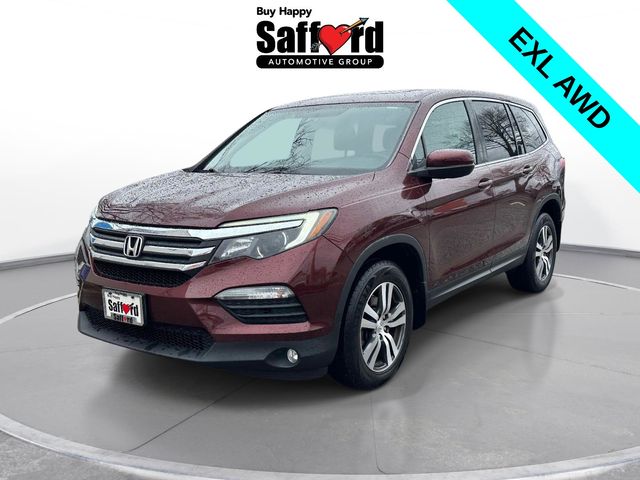 Red (Deep Scarlet Pearl) 2018 Honda Pilot EX-L AWD SUV / Crossover All-Wheel Drive 6-Speed Automatic