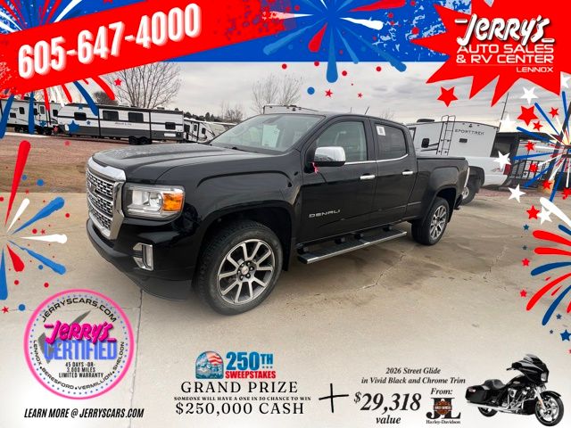 Onyx Black 2021 GMC Canyon Denali Crew Cab 4WD Pickup Truck Four-Wheel Drive 8-Speed Automatic