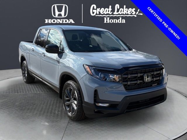 Sonic Gray Pearl 2025 Honda Ridgeline Sport AWD Pickup Truck All-Wheel Drive 9-Speed Automatic