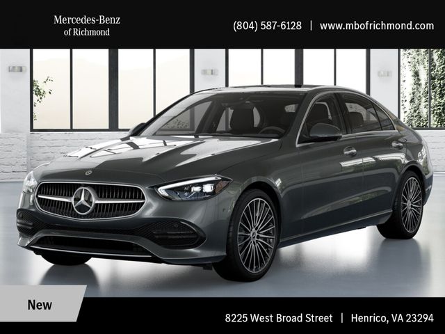 Gray (Selenite Grey Metallic) 2026 Mercedes-Benz C-Class Sedan All-Wheel Drive 9-Speed Automatic