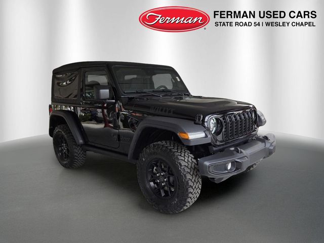 Black Clearcoat 2025 Jeep Wrangler Willys 2-Door 4WD SUV / Crossover Four-Wheel Drive 6-Speed Manual