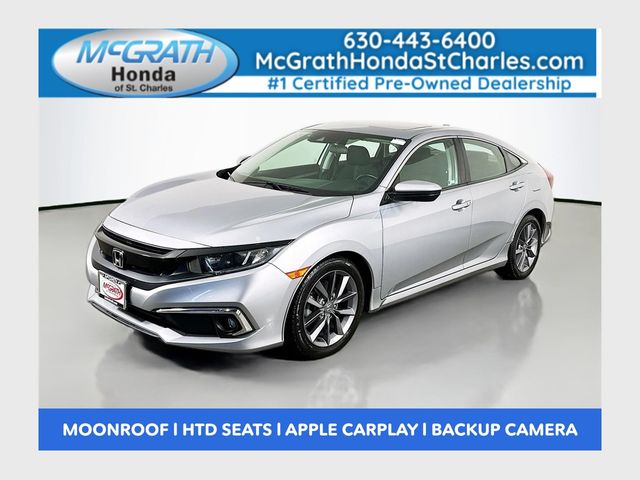 Lunar Silver Metallic 2019 Honda Civic EX FWD Sedan Front-Wheel Drive Continuously Variable Transmission