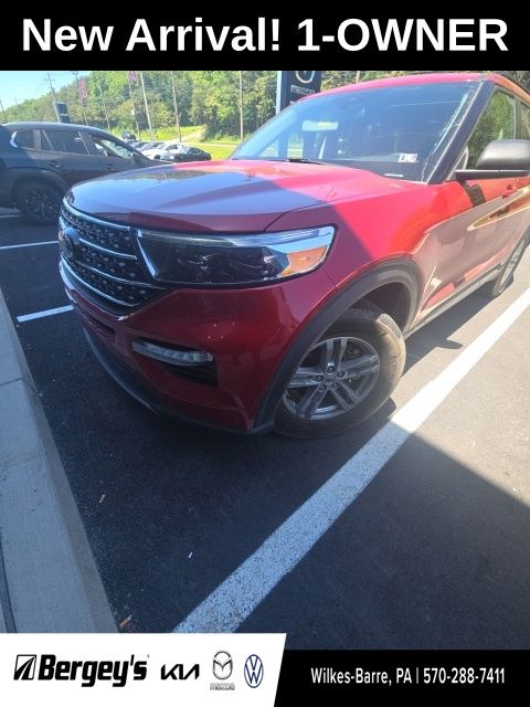Red Metallic 2021 Ford Explorer SUV / Crossover All-Wheel Drive Automatic