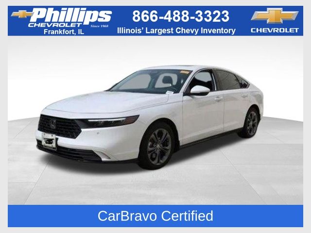 Platinum White Pearl 2025 Honda Accord Hybrid EX-L FWD Sedan Front-Wheel Drive Continuously Variable Transmission