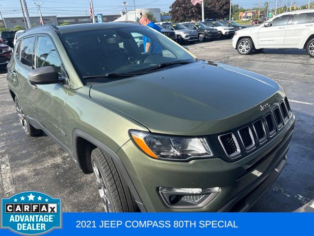 Olive Green Pearlcoat 2021 Jeep Compass SUV / Crossover Four-Wheel Drive 9-Speed Automatic