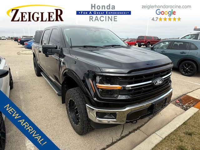 Agate Black Metallic 2024 Ford F-150 XLT SuperCrew 4WD Pickup Truck Four-Wheel Drive Automatic