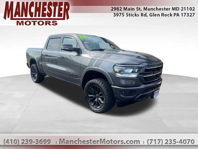 Gray (Granite Crystal Metallic Clearcoat) 2020 RAM 1500 Laramie Crew Cab 4WD Pickup Truck Four-Wheel Drive 8-Speed Automatic