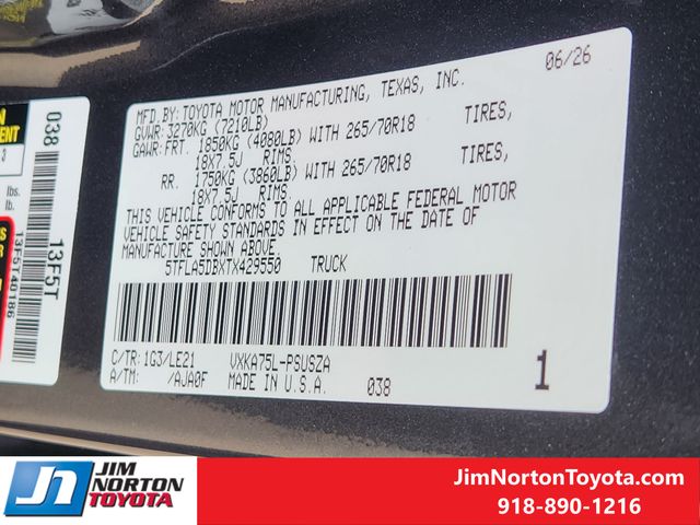 New 2026 Toyota Tundra Truck