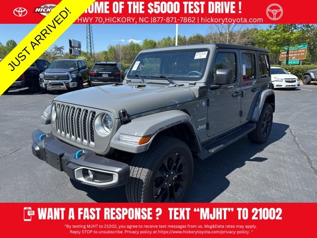 Used 2023 Jeep Wrangler 4xe Sahara 4XE with VIN 1C4JJXP66PW700567 for sale in Hickory, NC