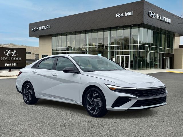 Serenity White 2025 Hyundai Elantra Hybrid SEL Sport FWD Sedan Front-Wheel Drive 6-Speed Dual Clutch