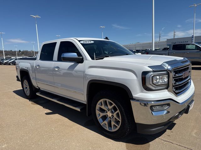 White Frost Tricoat 2018 GMC Sierra 1500 SLT Crew Cab 4WD Pickup Truck Four-Wheel Drive 8-Speed Automatic Overdrive