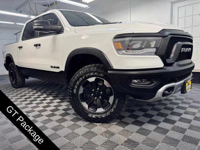 Bright White Clearcoat 2023 RAM 1500 Rebel Crew Cab 4WD Pickup Truck Four-Wheel Drive 8-Speed Automatic