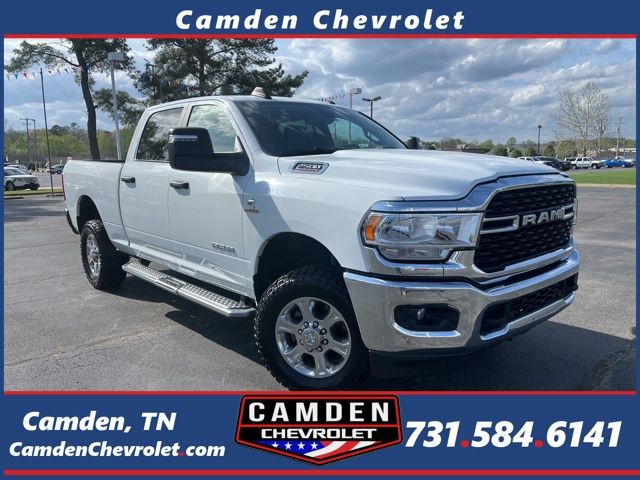 Bright White Clearcoat 2024 RAM 2500 Big Horn Crew Cab 4WD Pickup Truck Four-Wheel Drive 6-Speed Automatic